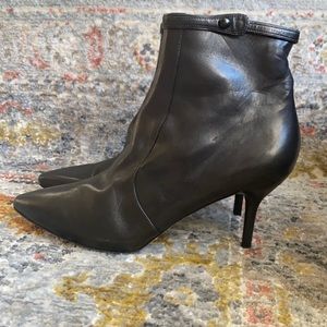 Italian leather heeled boots